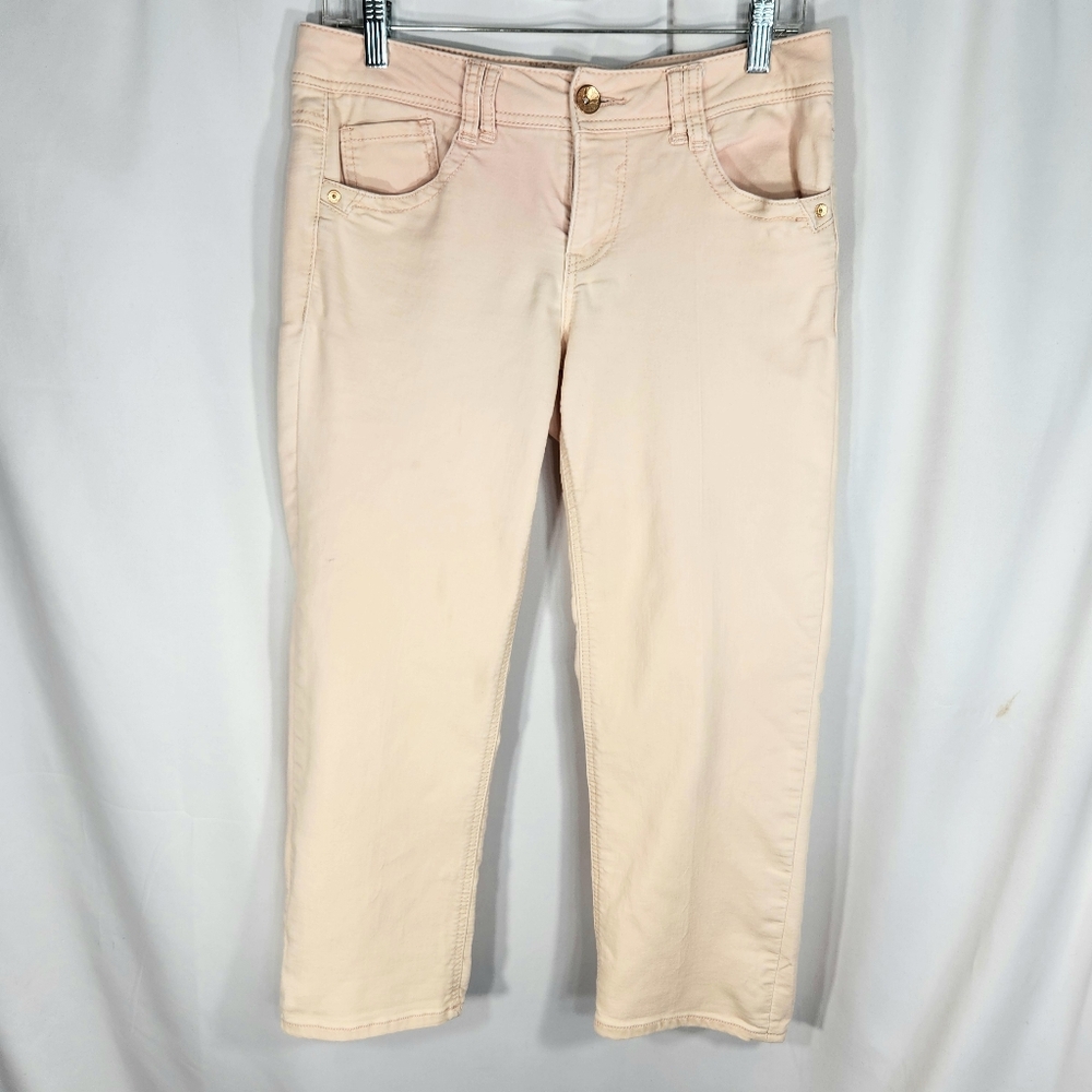 Democracy Jean Dependence Peach Five Pocket Straight Leg Ankle Jeans Size 6